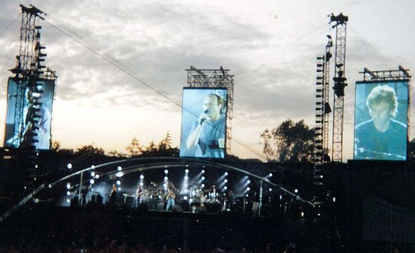 Genesis performing at the 1992 Knebworth Festival