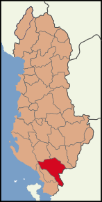 Poziția localității Districtul Gjirokastër