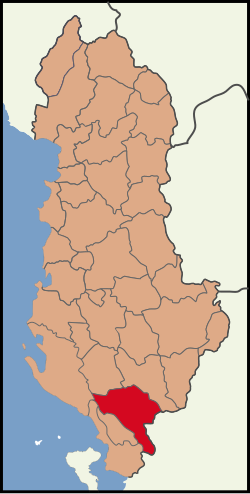 Bản đồ thể hiện vị trí của Quận Gjirokastër ở Albania