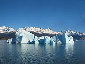 Iceberg floating in the Argentino Lake from Perito Moreno