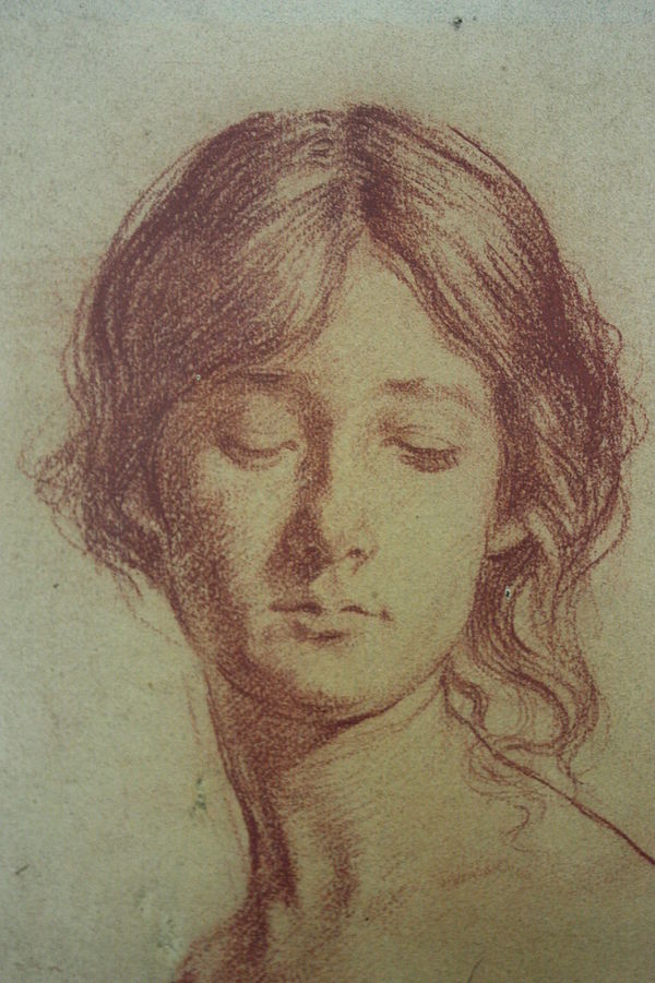 Chalk drawing of Grace Westry by Augustus John 1897