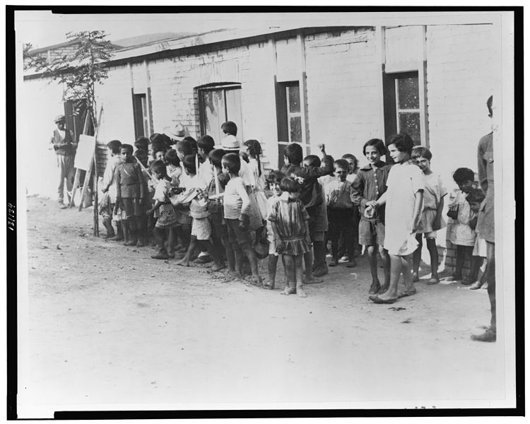 File:Greek and Armenian refugee children outside barracks near Athens, 1923.jpg
