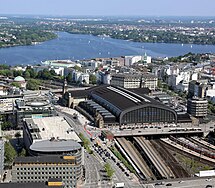 Hamburg Hauptbahnhof aus Richtung Süden
