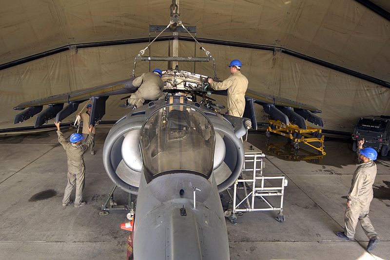 File:Harrier in Afghanistan is Prepared for an Engine Change MOD 45150058.jpg