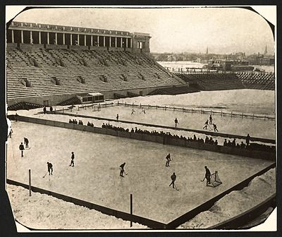 The two rinks at Harvard Stadium