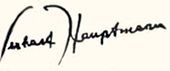 signature de Gerhart Hauptmann