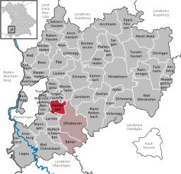 Läget för Hawangen i Landkreis Unterallgäu