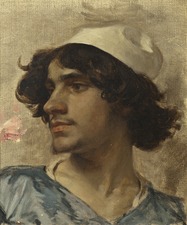 Charles Bargue: Head of a Young man. Study, ca. 1880.