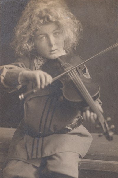 Henry Cowell playing the violin — aged 5 (c. 1902)