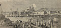 English: Her Majesty's visit to St. Helier, the capital of Jersey The London Journal 10 September 1859. Royal Yacht passes Elizabeth Castle 13 August 1859