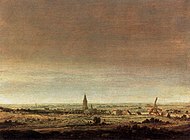 Seghers, Landscape with City on a River, c. 1627-29; oil-painting on oak panel