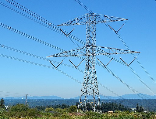 High voltage transmission tower and lines. Auburn WA