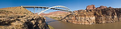 The Hite Crossing Bridge, spanning the Colorado River along Utah State Route 95