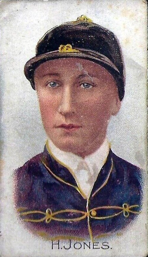 Jones, in the royal colours, from a 1906 cigarette card