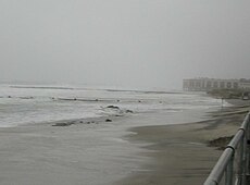 Waves and beach erosion from the hurricane