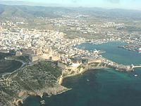 Vue aérienne d'Ibiza.