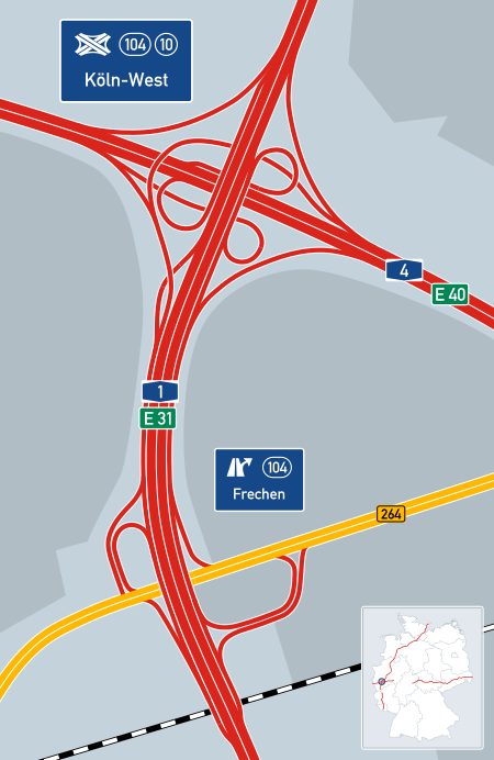 Interchange Germany Autobahnkreuz Köln West