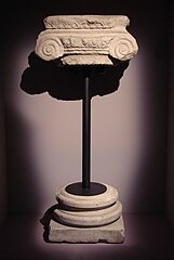 Ionic pillar, cella of the Temple of the Oxus, Takht-i Sangin, late 4th - early 3rd century BCE.[37]