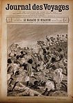 Tidskriftsomslag från 1887 visar ett slag mellan italienska kolonisatörer och somalier i Mogadishu.