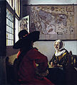 Афіцэр і дзяўчына, якая смяецца. 1657-1659. Калекцыя Фрыка. Нью-Ёрк