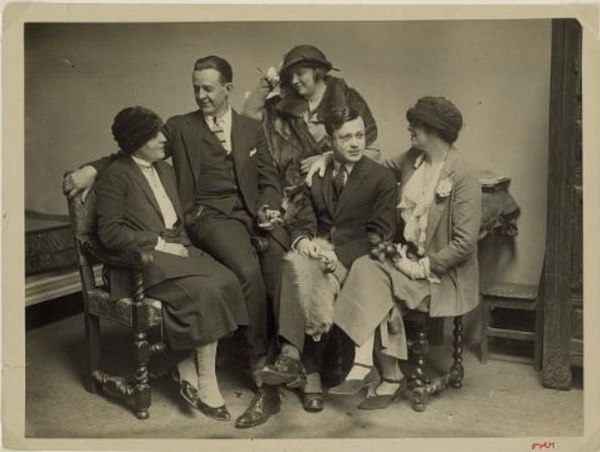 Janet Flanner-Solita Solano Collection/LOC ppmsca.13300. Jane Heap, John Rodker, Martha Dennison, Tristan Tzara, Margaret Anderson, ca. 1920s