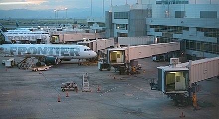 Jet bridges at Denver International Airport in Denver, Colorado, United States