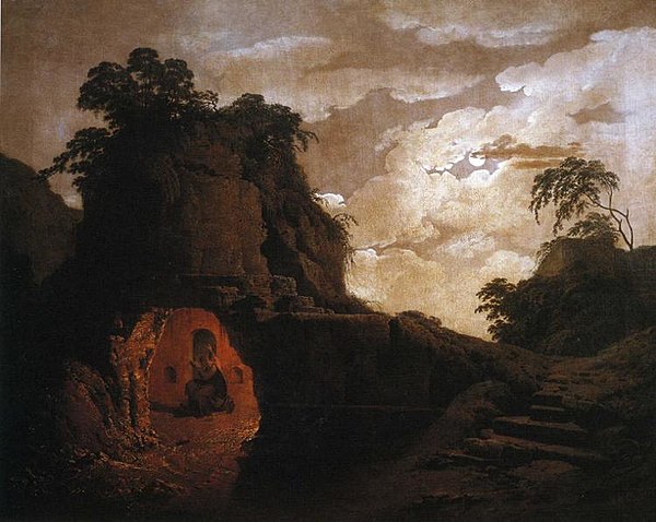 A painting by Joseph Wright of Derby depicting Silius Italicus at the tomb of Virgil.