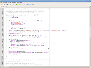 Екранна снимка за текстов редактор JuffEd, работещ в кутията на Debian