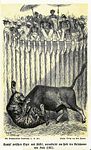 Combat entre un buffle et un tigre à Java (1868)