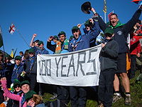 7th Donnybrook Scout Troop (Ireland) celebrating Scouting's Sunrise at Oeschinensee, high in the Swiss Alps above Kandersteg village, 1 August 2007 Kandersteg1 (587).jpg