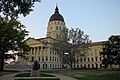 Kansas State Capitol - Front with Abe Lincoln Statue (51117253318).jpg