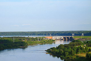 Kaunas Hydroelectric Power Plant dam in Lithuania