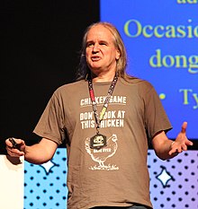 Gutmann speaking at Kawaiicon in Wellington, New Zealand in 2019 Kawaiicon 2019 Peter Gutmann (2) (cropped).jpg