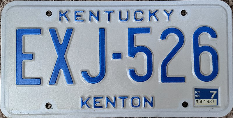 File:Kentucky License Plate 1998.jpg