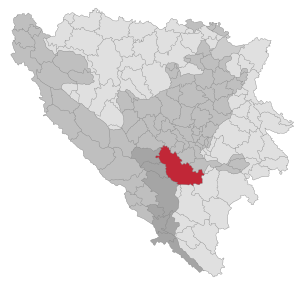 Konjic en el mapa