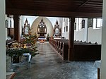 Interiér kostela s betlémem (leden 2020)