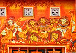Muralmålning i Kottayam.