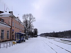 Kraśnik - dworzec PKP w zimie