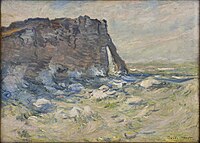 Cliff and Porte d'Aval in Stormy Weather La Porte d'Aval by Claude Monet.jpg