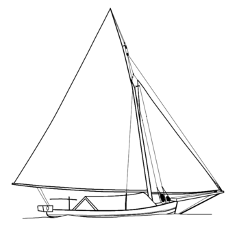 A 2D drawing of Hati Dahalia, a Buton lambo from Jinato. She was built in 1990, using Buton lambo hull and West Sulawesi lambo rigging (nade rig) This picture is a tracing of a photo by Nick Burningham, who encountered the vessel in 1990. Lambo Hati Dahalia samping.png