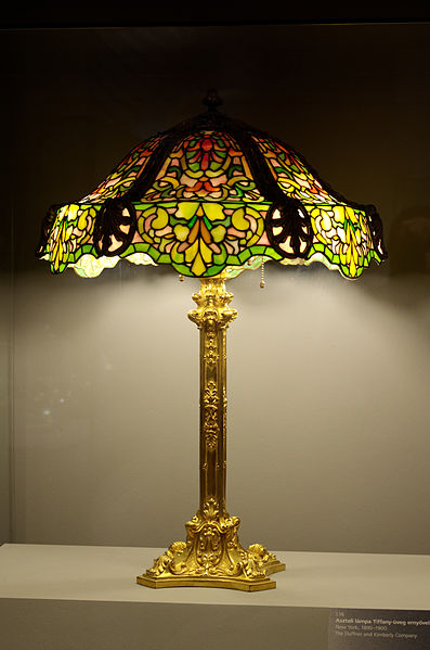 Lamp and lampshade made of Tiffany glass; c. 1890–1900; Budapest Museum of Applied Arts (Budapest, Hungary)