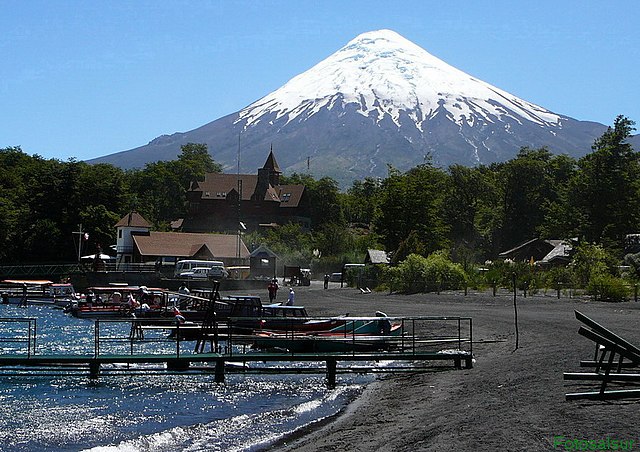 Osorno volcano in Chile is an example of a well-developed stratocone.