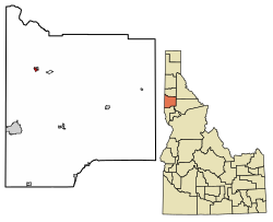 Localização do Potlatch em Latah County, Idaho.