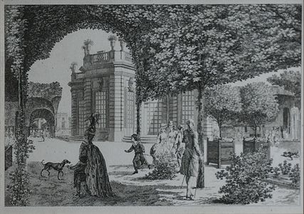 Le Pavillon français - Marie-Antoinette et son second fils, gravure de François Denis Née d'après Lespinasse.