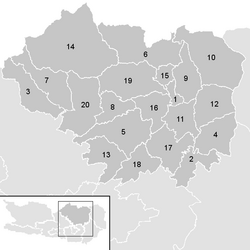 Poloha obce Sankt Veit an der Glan (okres) v okrese Sankt Veit an der Glan (klikacia mapa)
