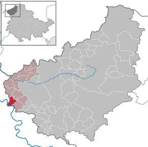 Poziția Lindewerra pe harta districtului Eichsfeld
