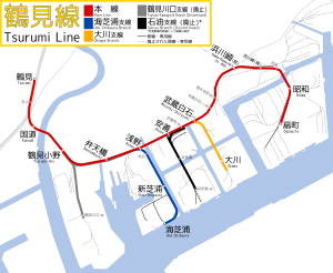 Linemap of Tsurumi Line.svg