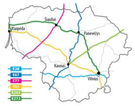 The E-road network in Lithuania Lithuania-roads-(E) v2.png