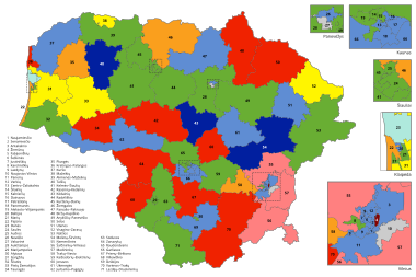 Primera vuelta de las elecciones lituanas Seimas 2016 - SMC results.svg