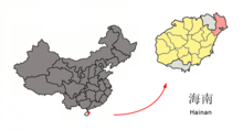 Location of Wenchang within Hainan (China).png